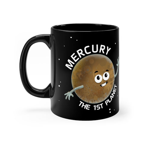 Planet Mercury Black Mug