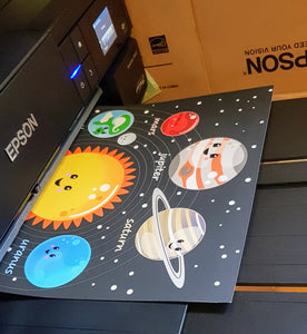 solar system poster educational art nursery kids gift idea