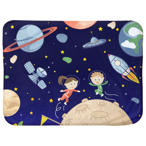 Space kids Sherpa Blankets (Infant Sizes) - Krokoneil