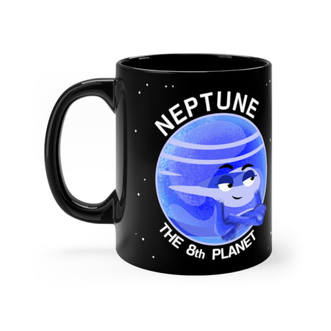 Planet Neptune Black Mug