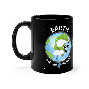 Planet Earth Black Mug