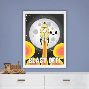 Moon Blast Off! Framed poster