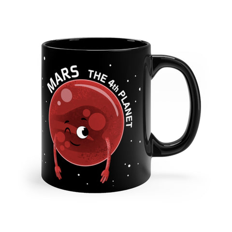 Planet Mars Black Mug
