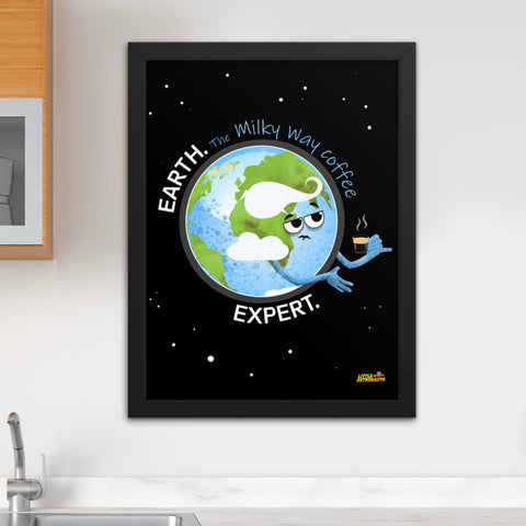 Earth Coffee Expert Framed poster