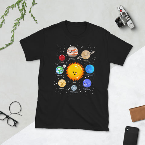 Kawaii Solar System Adult Unisex T-Shirt