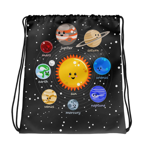 Kawaii Solar System Drawstring bag