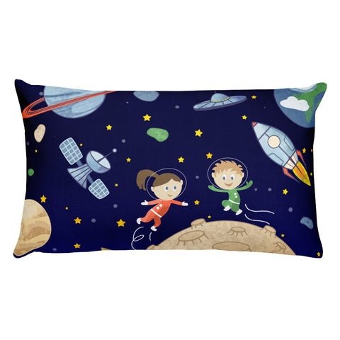 Space kids Rectangular Pillow - Krokoneil