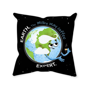 Earth Coffee Expert Throw Pillow