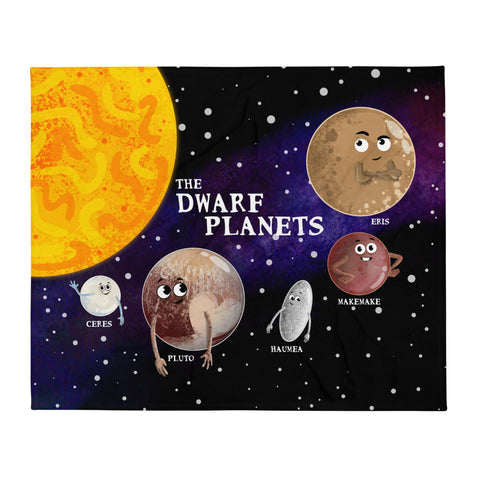 The Dwarf Planets 50"x60" Throw Blanket